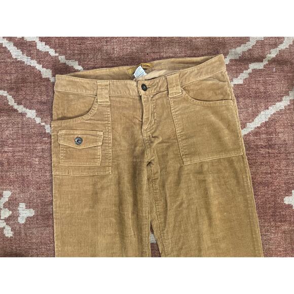 Women’s Boho Vintage Y2K Refuge Low Rise Hipster Corduroy Flare Pants Tan - Picture 4 of 6